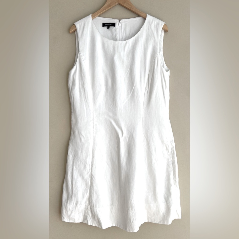 Lafayette 148 New York White Linen Dress Size 14